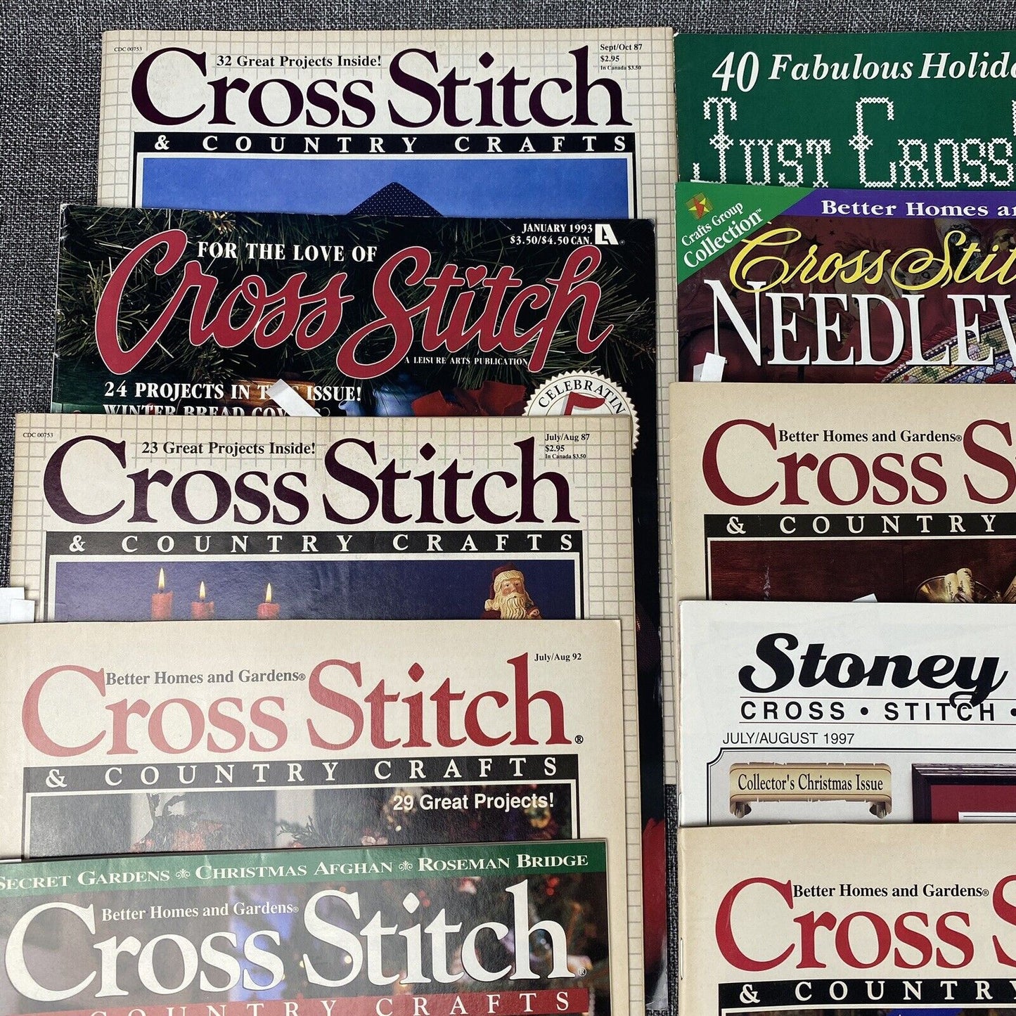 Vintage 21 Issues Cross Stitch & Crafts Needlwork 1980s-1990s Magazine