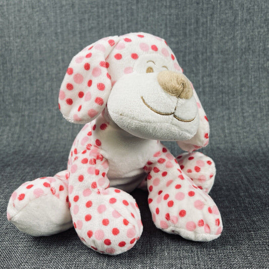 Fiesta Carowinds Theme Park Plush Pink Polka Dots Dog 9"