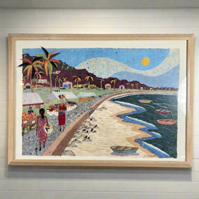 Andrea Beloff SEASIDE MARKET Framed Print 40.5" Width x 29" Height