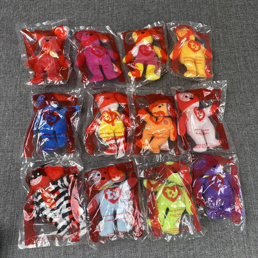 Ty Beanie Babies Happy Meal 25th Anniv McDonalds Full Set of 12 2004 Toys