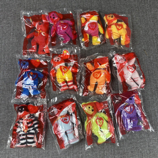 Ty Beanie Babies Happy Meal 25th Anniv McDonalds 2004 Toys Full Set of 12