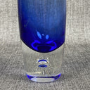 Controlled Bubble Cobalt Blue Art Glass Vase 11" Hand Blown