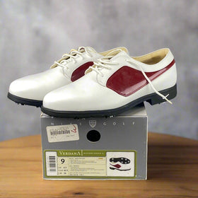 Nike Golf Verdana Size 9 Women's Shoe Blucher Saddle II White/Medium Ruby