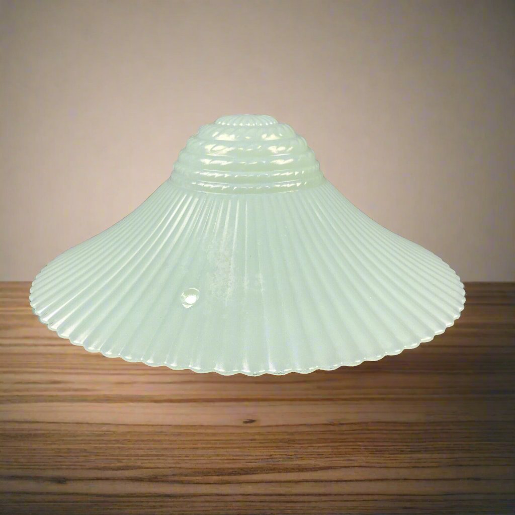 Vintage 3 Chain Ceiling Light Fixture blue green 11 inch in diameter