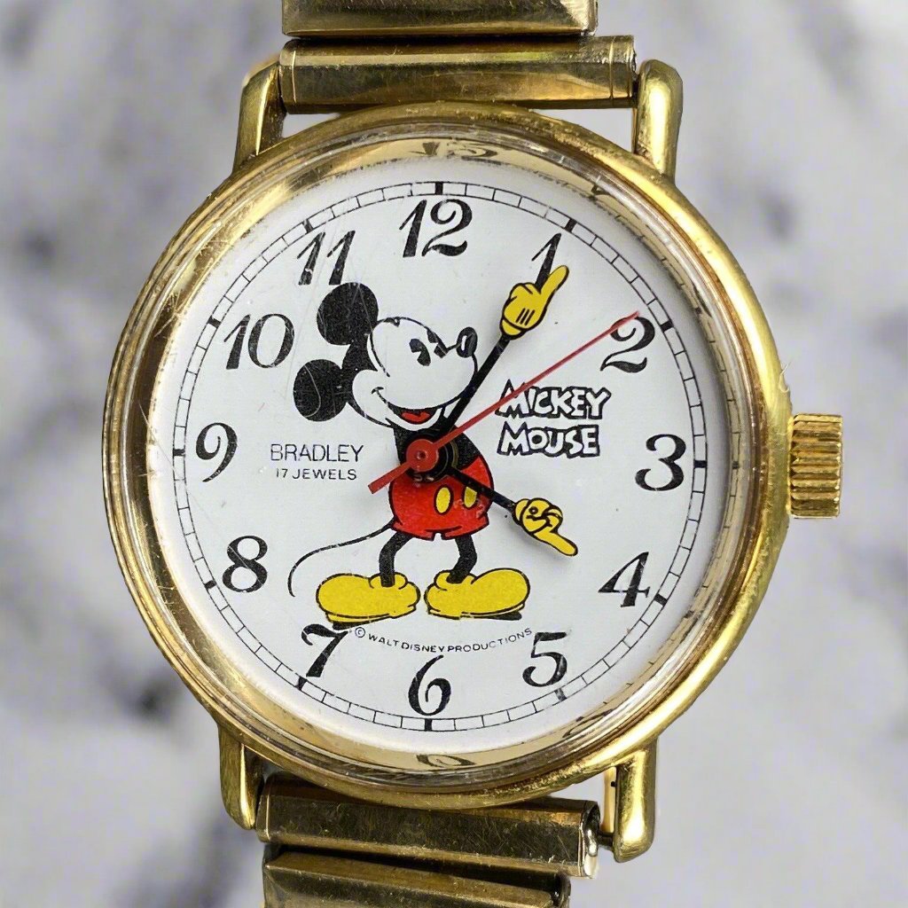 1970s Vintage Disney Mickey Mouse Men's-Bradley 17 Jewels mechanical Watch