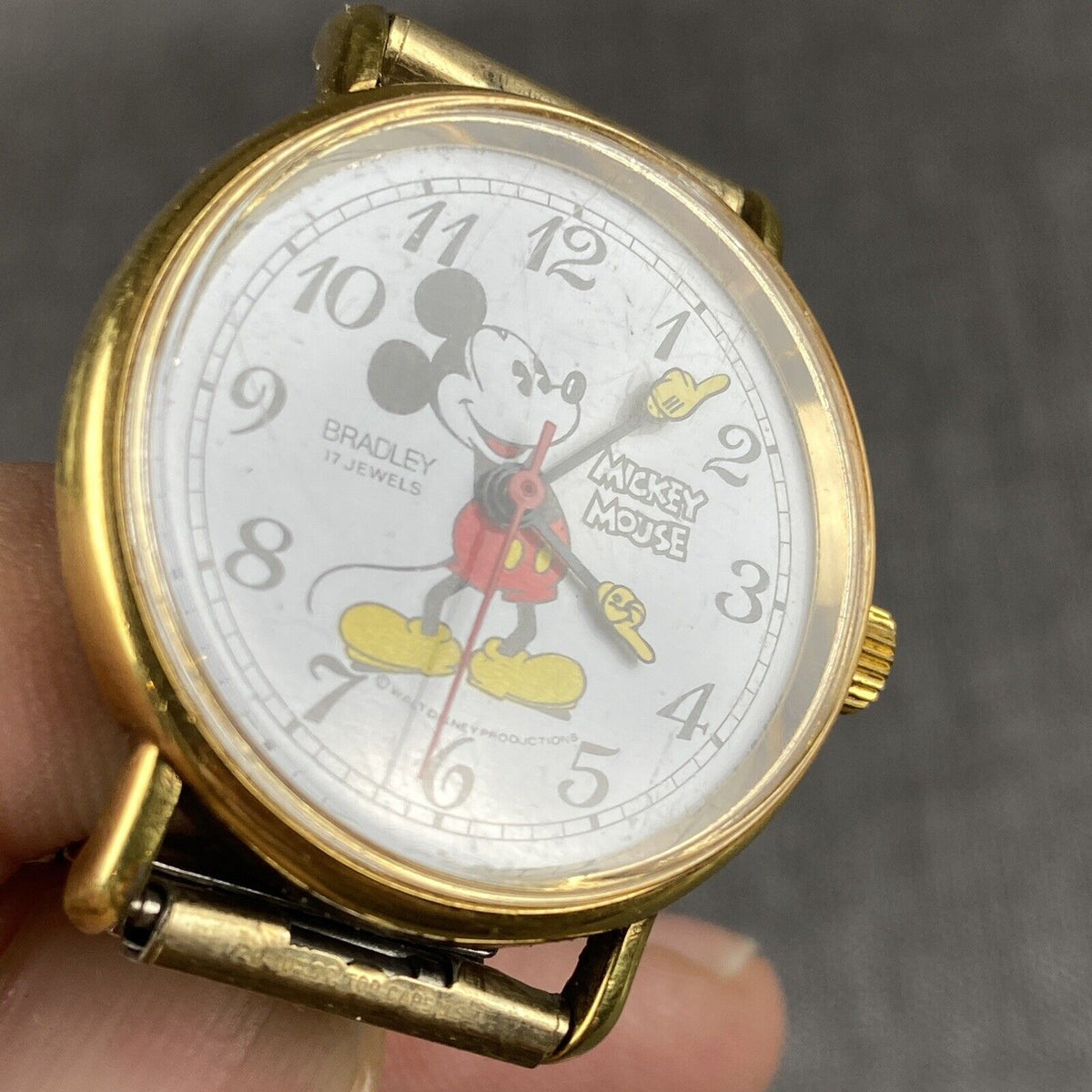 1970s Vintage Disney Mickey Mouse Men's-Bradley 17 Jewels mechanical Watch