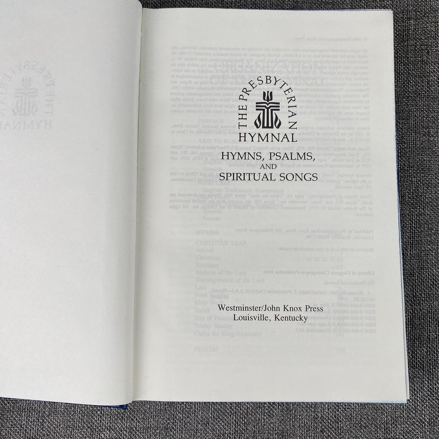 Hymns The Presbyterian Hymnal Hardcover Hymns Psalms and Spiritual Songs 1990