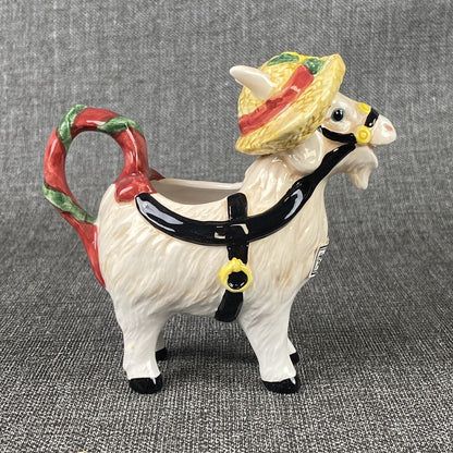 Fitz and Floyd Cow Creamer Colorful with Hat