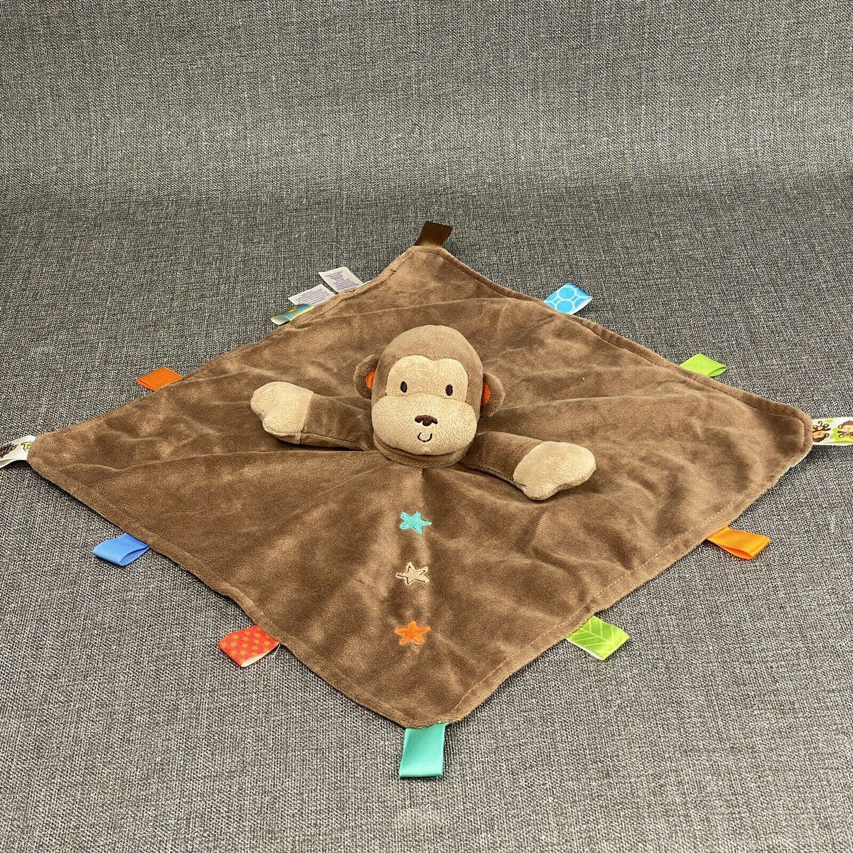 Taggies Monkey Pals Plush Security Blanket Lovey Blankie 20"