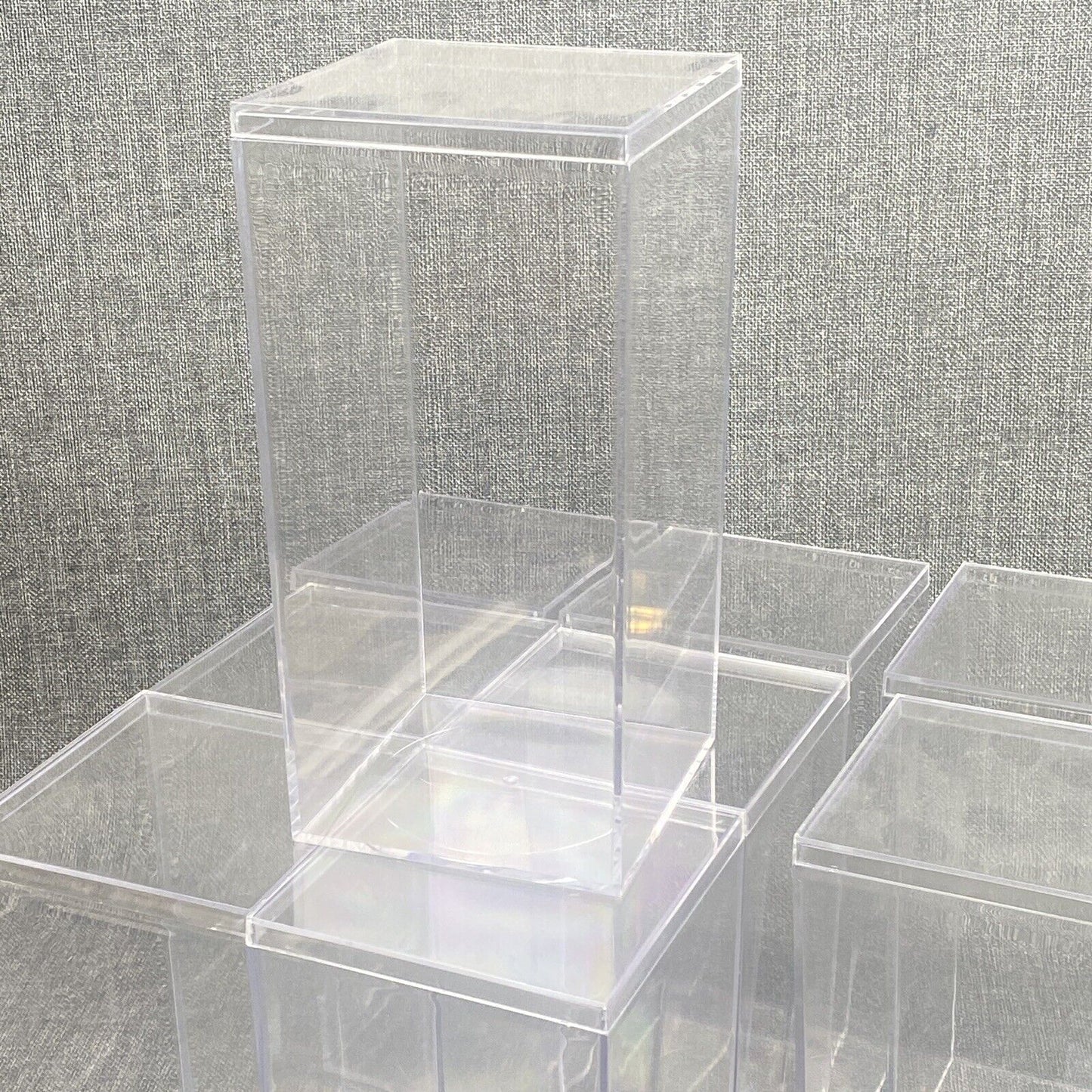 lot of 9 Acrylic Display Cases Size: 8"x4"x4" made in USA