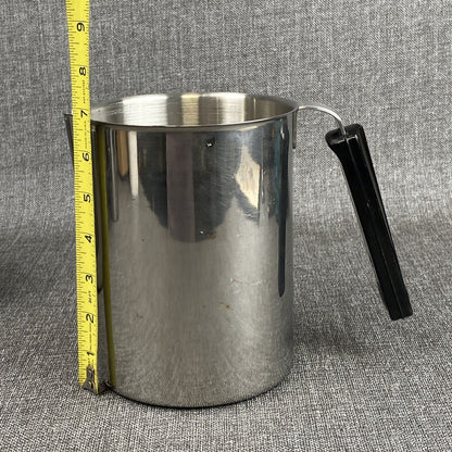 Lot of 2  Leur's Stainless Ware USA Steel Kitchen vintage Pitchers 7" and 5.5"