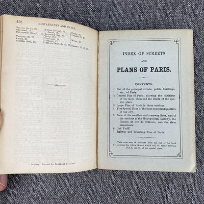 BAEDEKERS 1913 PARIS AND ITS ENVIRONS BOOK W/ PULL OUT MAPS