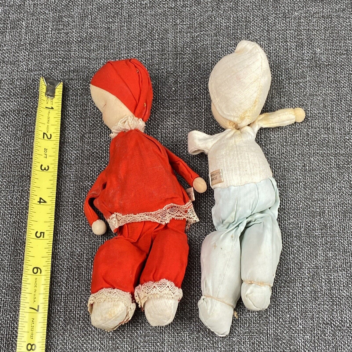 Lot of  2 Vintage 7” Shackman Cloth Sleepy Baby Doll Salesman Sample