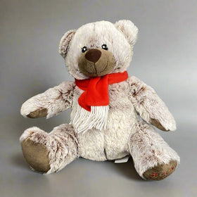 Fiesta Plush Bear with Red Scarf Plush Animal 10" sitting