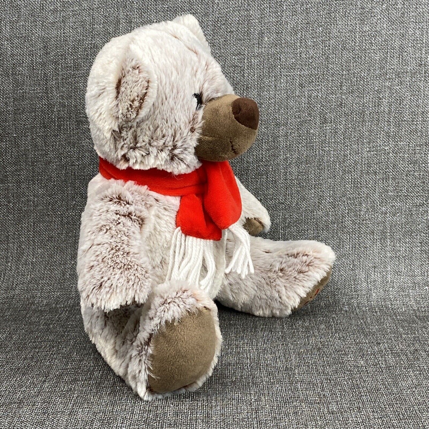 Fiesta Plush Bear with Red Scarf Plush Animal 10" sitting