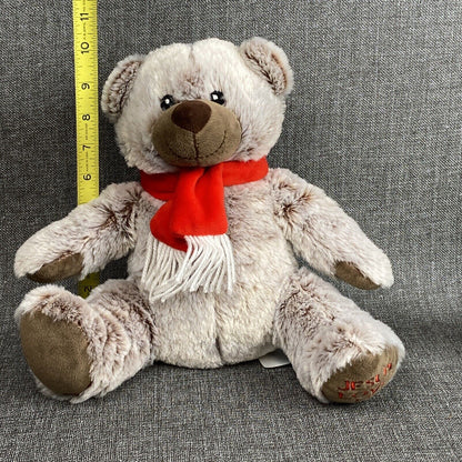 Fiesta Plush Bear with Red Scarf Plush Animal 10" sitting