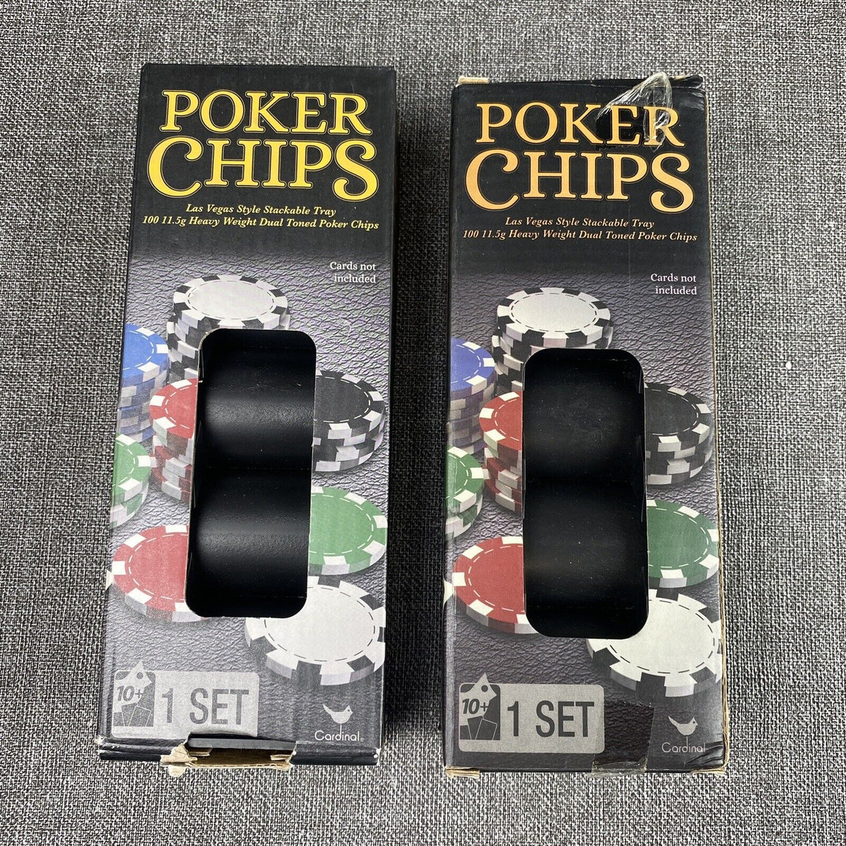 Lot of 2 - Poker Chips (100 Pieces Set) Rack Included Cardinal Classics