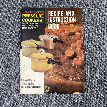 Vintage Presto Pressure Cookers Instructions and Cooking Instruction Book 1975