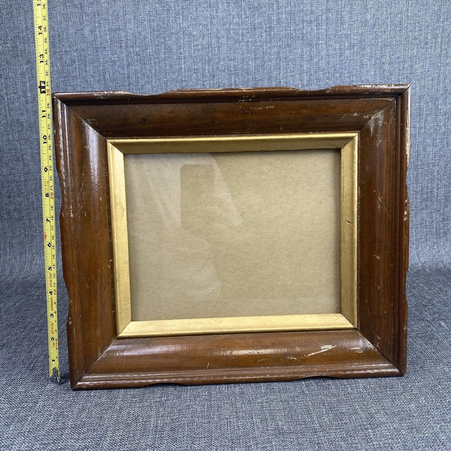 Vintage Solid Wood Picture Frame 14"x12" with glass for 10"x8" pictures