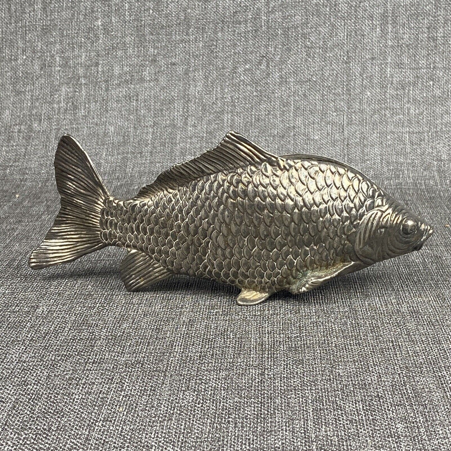 Vintage Silver-Plated Modello Depositato Fish Koi Carp Napkin Letter Holder 9"