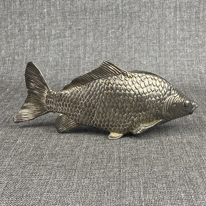 Vintage Silver-Plated Modello Depositato Fish Koi Carp Napkin Letter Holder 9"