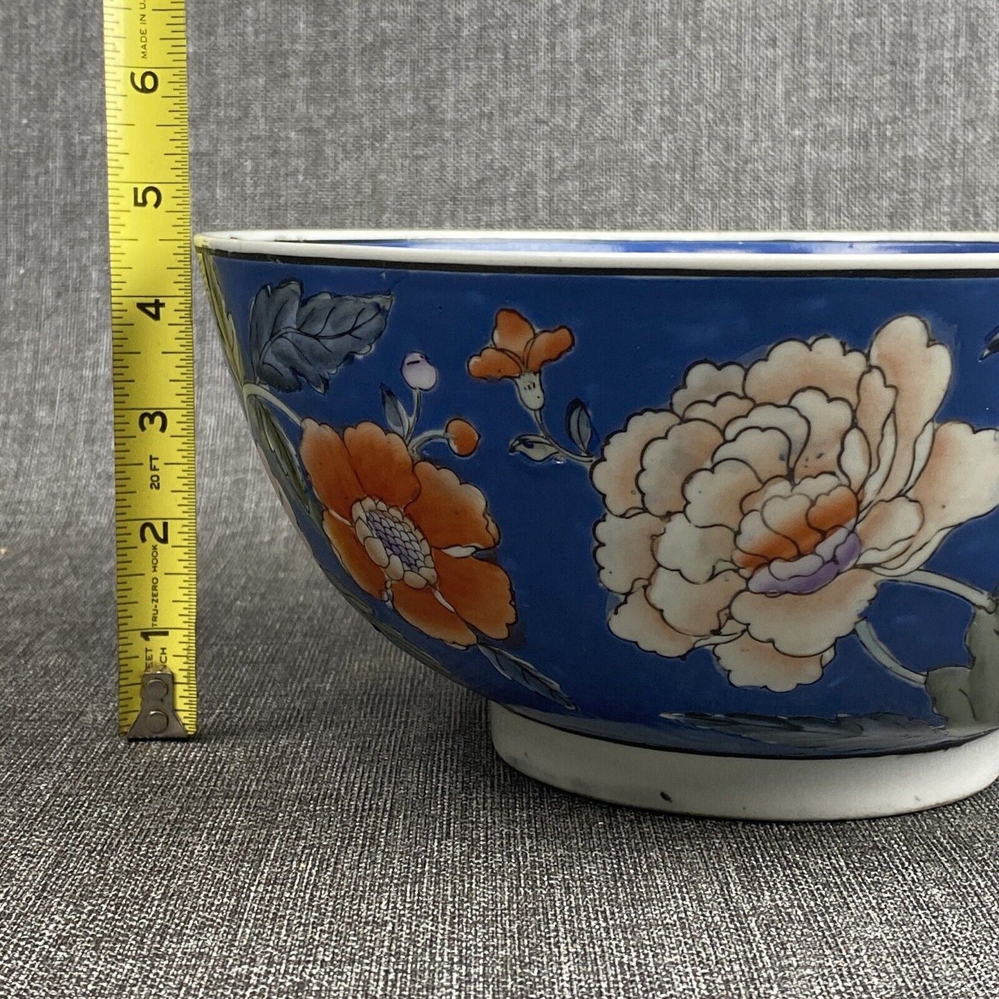 Hand Painted Vintage Macau Chinese Large Porcelain Bowl 10"