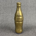 Brass Coca Cola Bottle Vase 7" MCM Mid Century Modern Coke Advertising Deco