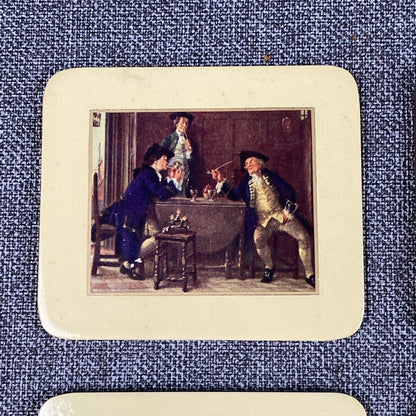 Vintage English Coasters Set 6 , Georgian Motives Made in England size: 3.5"x3"