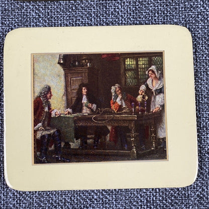 Vintage English Coasters Set 6 , Georgian Motives Made in England size: 3.5"x3"