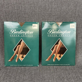 Vintage Burlington Sheer Legacy Wild Rice and Cafe Brazil Pantyhose - EXTRA LONG