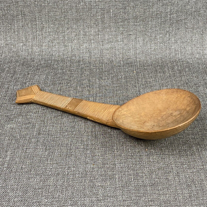 Vintage Large Hand Carved Wooden Spoon Primitive 12.5" long