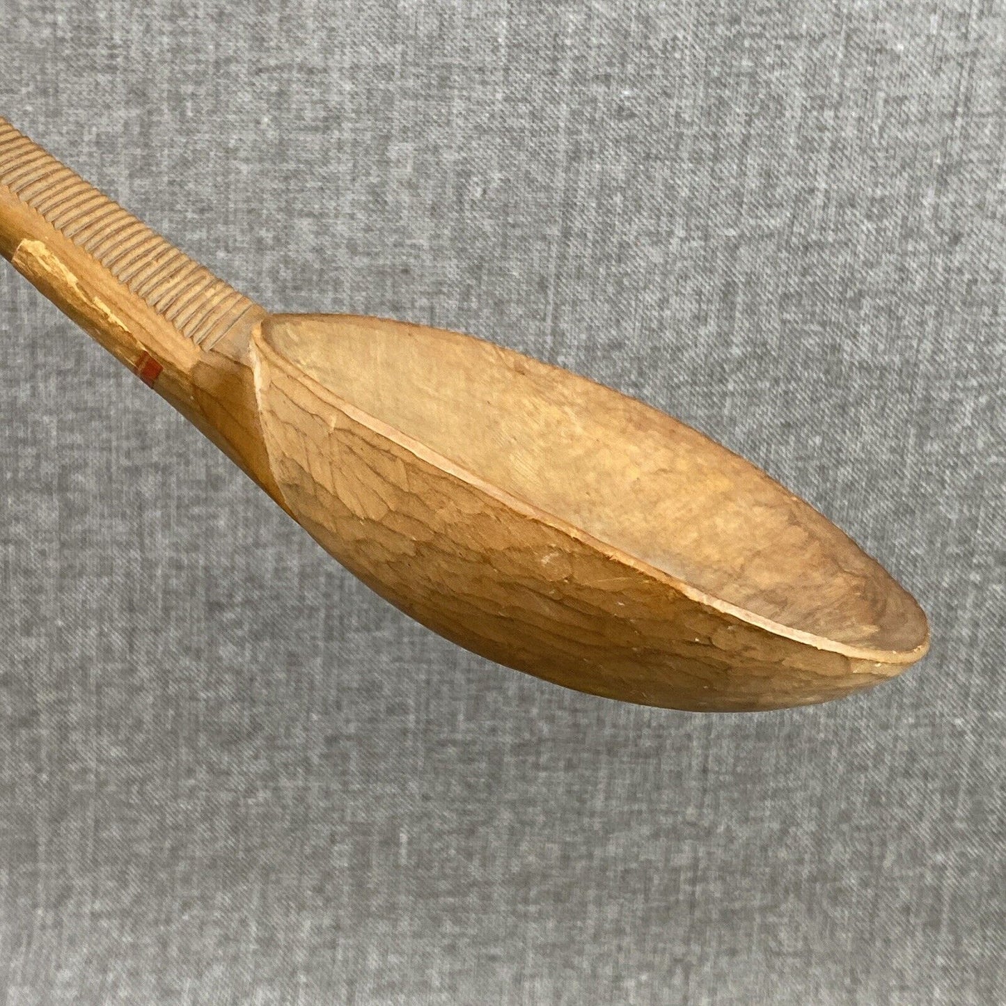 Vintage Large Hand Carved Wooden Spoon Primitive 12.5" long