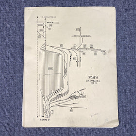 SOUTHERN RAILWAY Columbia , Cayce , SC Railroad Yard Sketch, Outline 2/1979