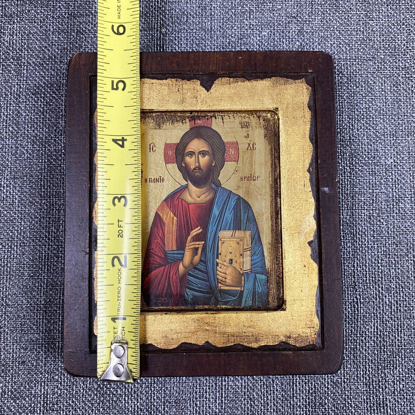 JESUS CHRIST PANTOCRATOR ICON Lord Greek Byzantine Orthodox Church 5.5"x4.5"