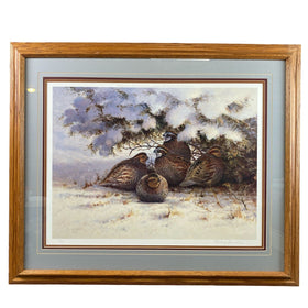 A Winter Covey-Bobwhites Print by Owen J. Gromme Wild Wings  27"x32 - SIGNED