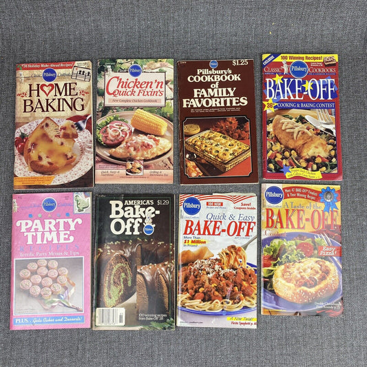 Lot of 8 Vintage Pillsbury Classics Cookbooks Baking