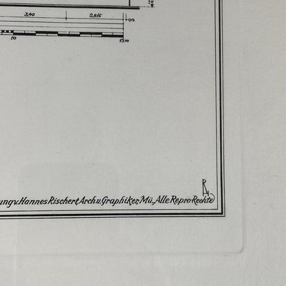 Arco Palais Munich Germany Building Engraving Framed 27"x21"