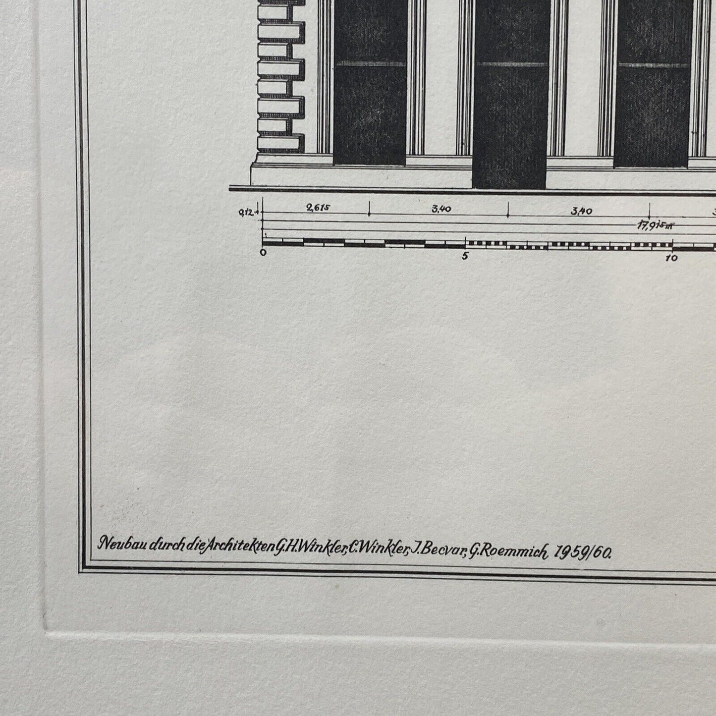 Arco Palais Munich Germany Building Engraving Framed 27"x21"