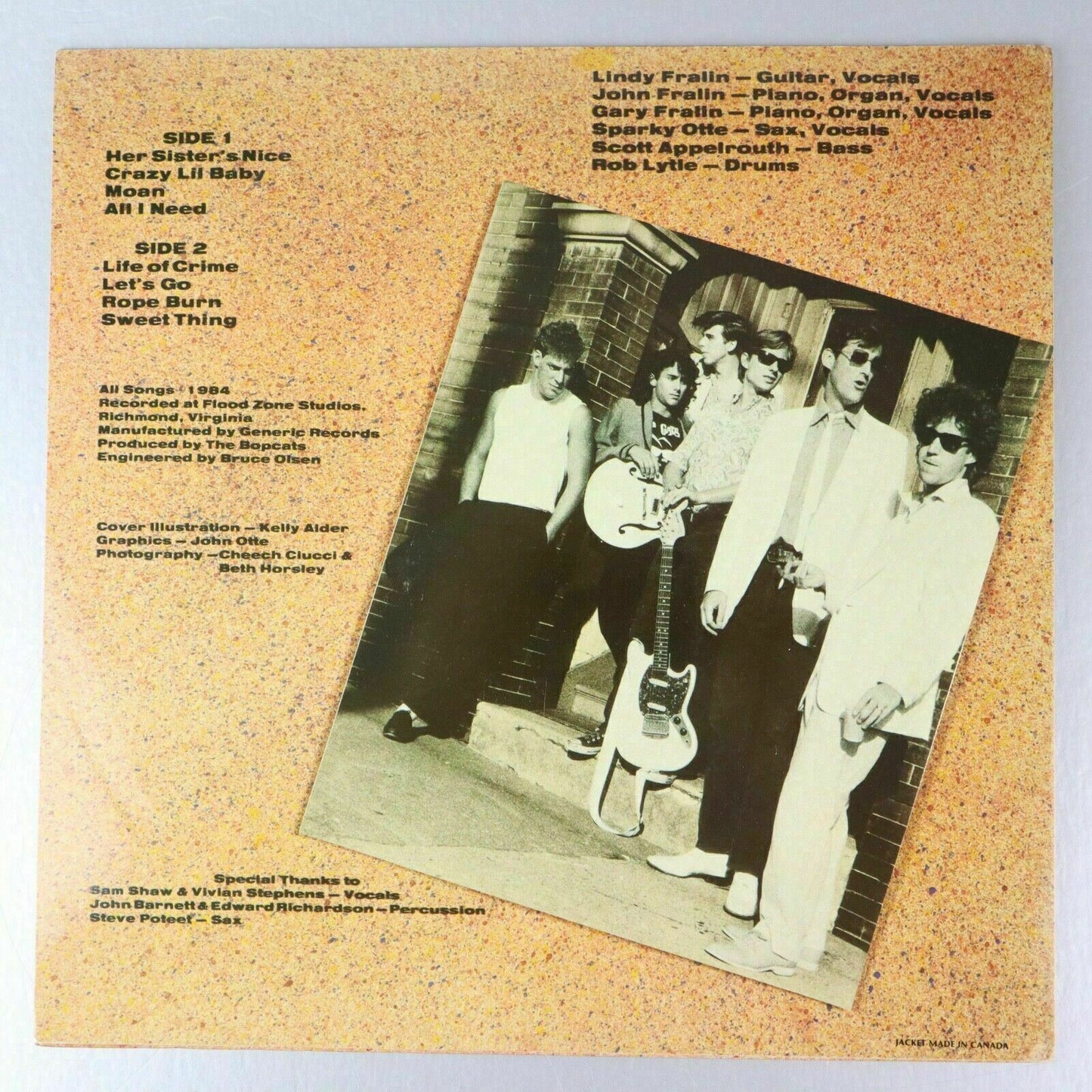 The Bopcats LP Vinyl Record (PROMO) w/Photos and Promotional information