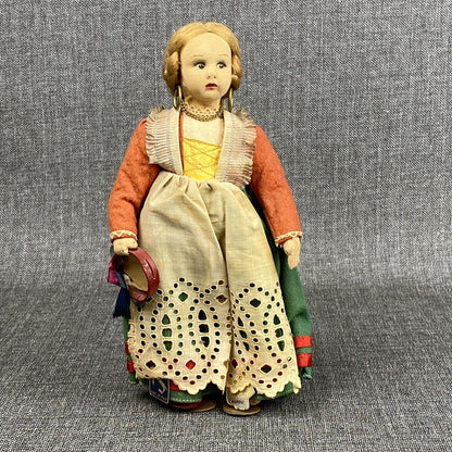 Vintage Magis felt doll Piemonte  9" made in Italy