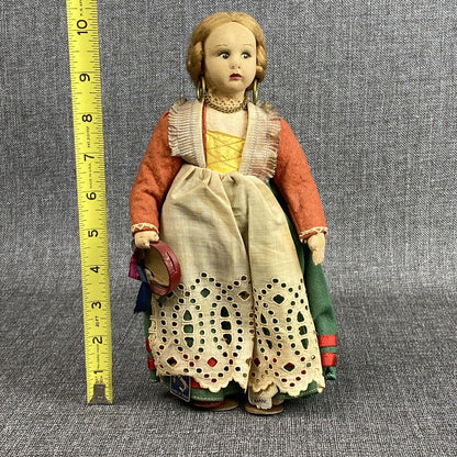 Vintage Magis felt doll Piemonte  9" made in Italy