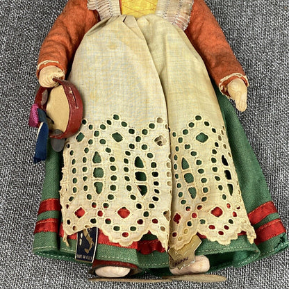 Vintage Magis felt doll Piemonte  9" made in Italy