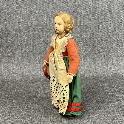 Vintage Magis felt doll Piemonte  9" made in Italy