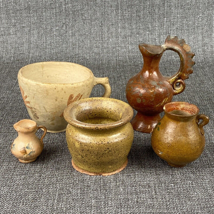 Lot Of Vintage / Antique  Miniatures Pottery Pitchers Mugs Cups Pots