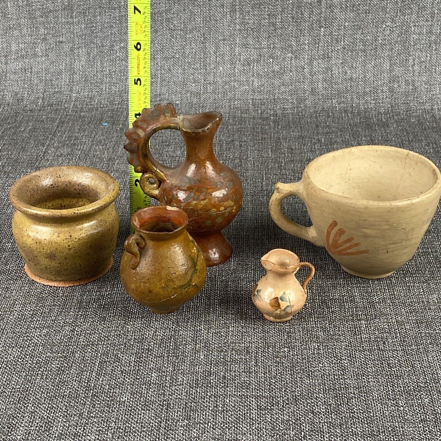 Lot Of Vintage / Antique  Miniatures Pottery Pitchers Mugs Cups Pots