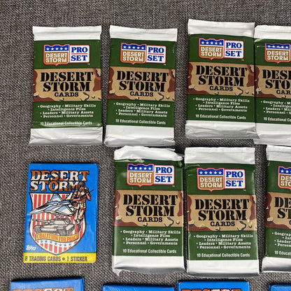 Topps Desert Storm Trading Cards 19 sealed packs + 9 additional cards