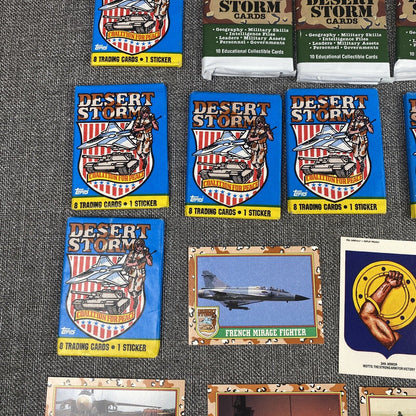 Topps Desert Storm Trading Cards 19 sealed packs + 9 additional cards