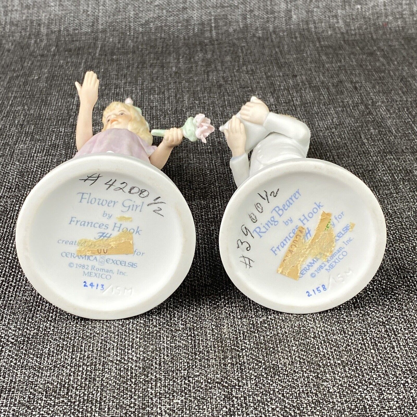 Frances Hook 1982 Figurine Lot Flower Girl and Ring Bearer Wedding