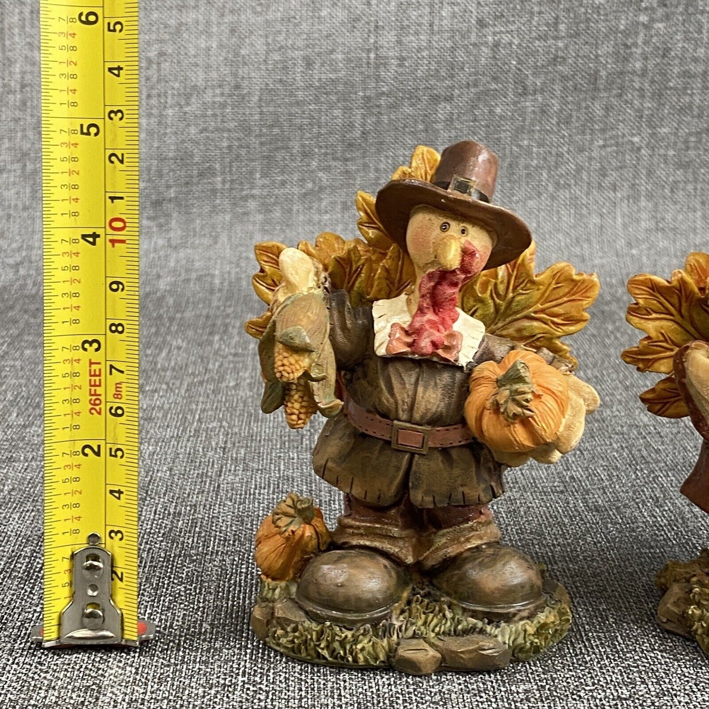 Anthropomorphic Thanksgiving Pilgram Turkeys Figures Girl and Boy (NOS)