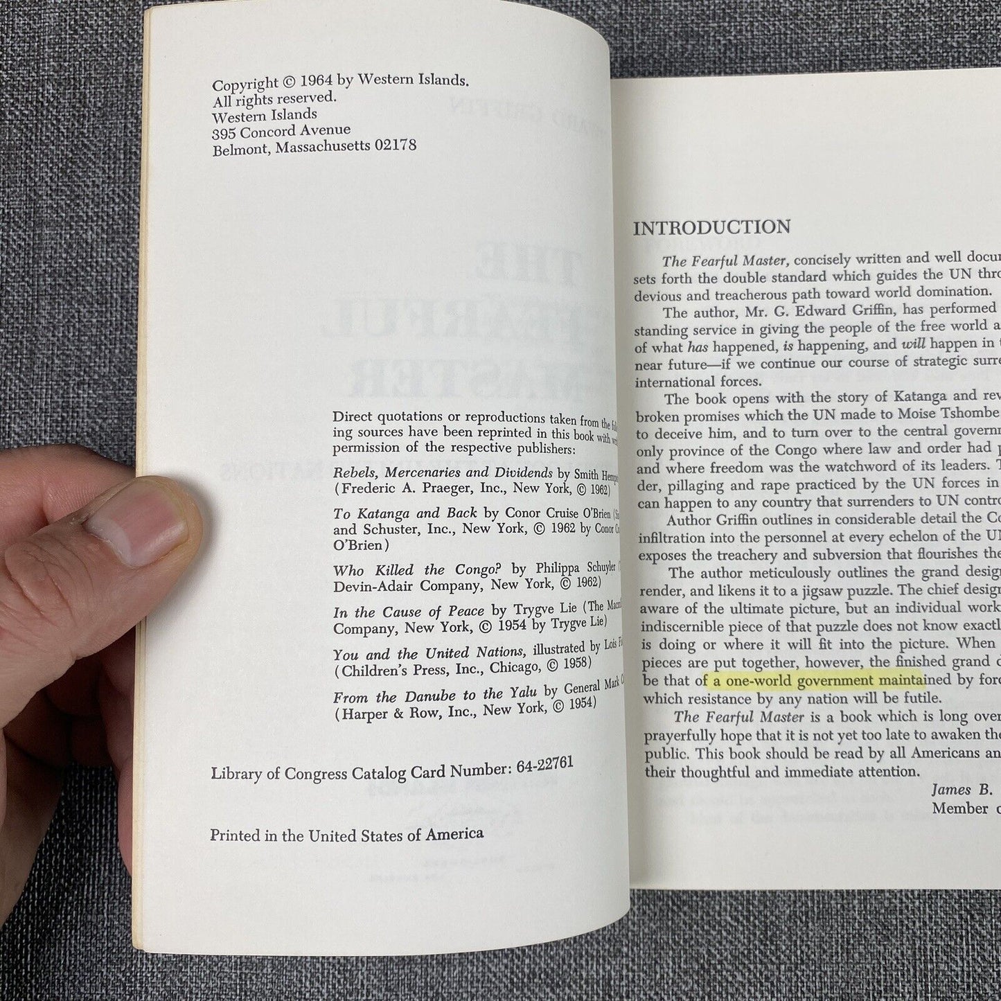 Fearful Master: A Second Look at the United Nations by G. Edward Griffin 1964